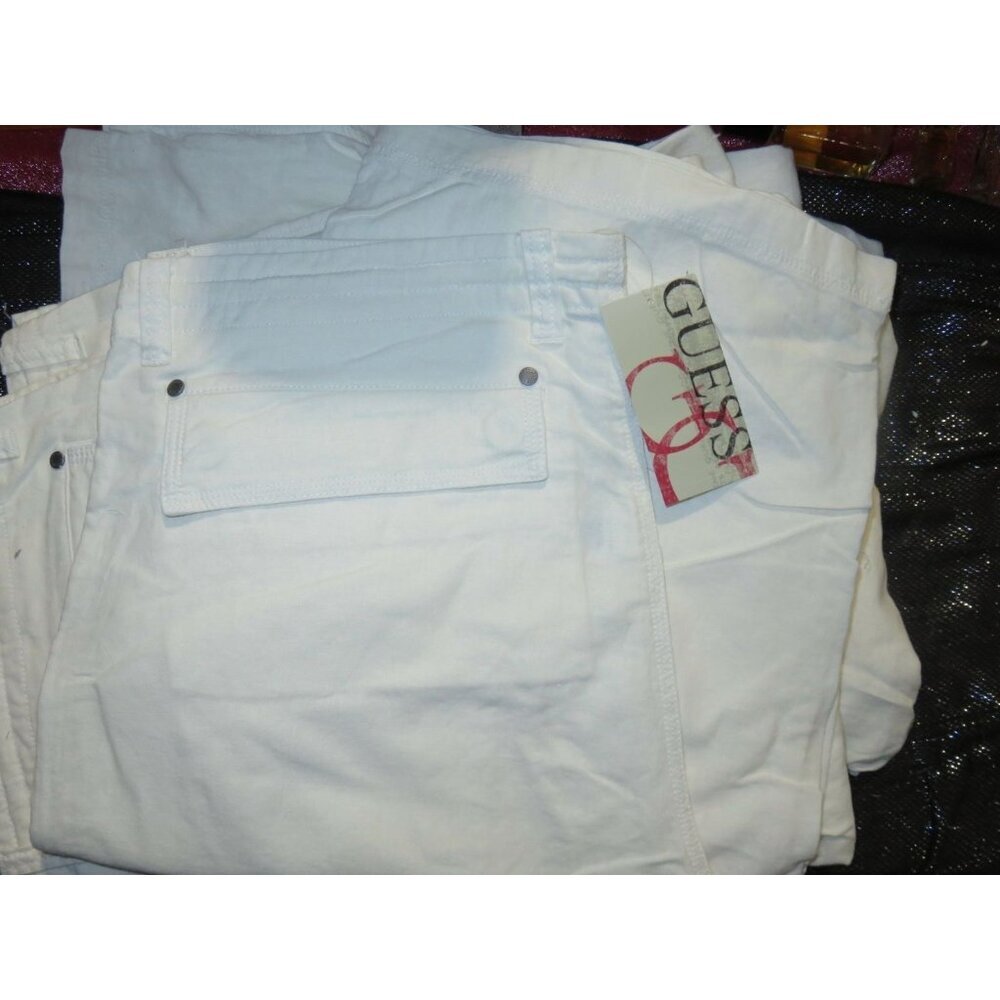Guess white eco linen walking shorts 27 inches long size 38 - Picture 3 of 5
